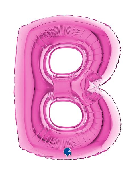 Globos De Helio Letra B De 100cm Rosa Hot Gigante Foil Poliamida G211F