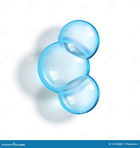 Chemical Model Of Water Molecule Oxygen And Hydrogen Cartoon Vector