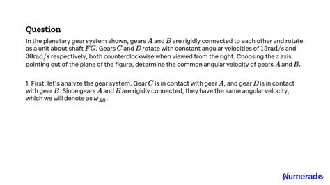 Solved In The Planetary Gear System Shown Gears A And B Are Rigidly