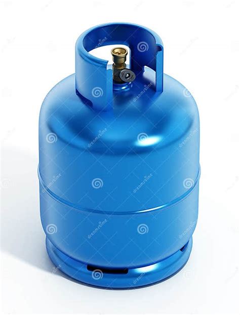 Blue Gas Cylinder Isolated On White Background 3d Illustration Stock