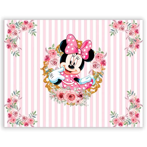 Painel Retangular Minnie Rosa Sublimado 3D Sublistamps Sublimação