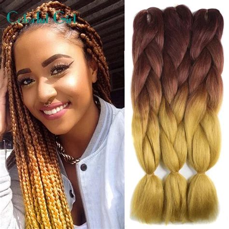 Box Braids Crochet Braids Ombre 24inch 100gpc Two Toned Marley Braid Hair Kanekalon Xpression