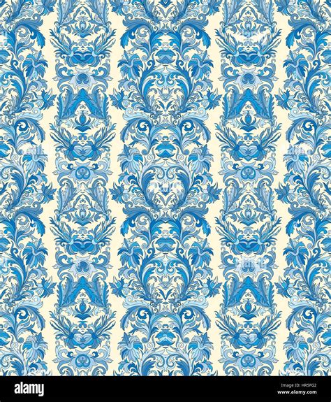 Royal striped seamless pattern. Rococo floral wallpaper. Damask ...