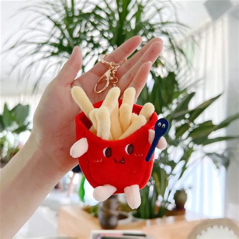 Plush Toy Cute Food Stuffed Animals Small Food Plush Keychain Hamburger ...