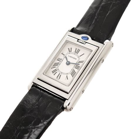 Cartier Ladies Stainless Steel Basculante Reversible Quartz Wristwatch At 1stdibs