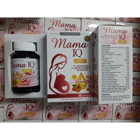 Viên Uống Bổ Bầu Tổng Hợp Dha Iq Mama Iq Gold Hộp 30 Viên Nguyên