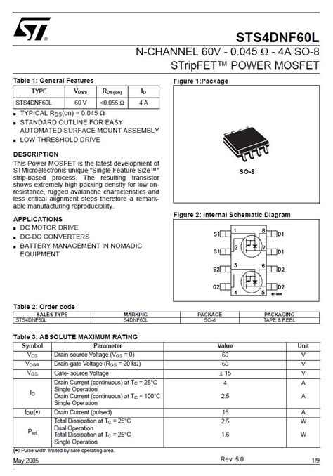 N MOS DUAL 60V 4A 2 5W 0 045R 2 5A STS4DNF60L