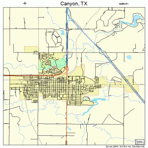 Canyon Texas Street Map 4812532