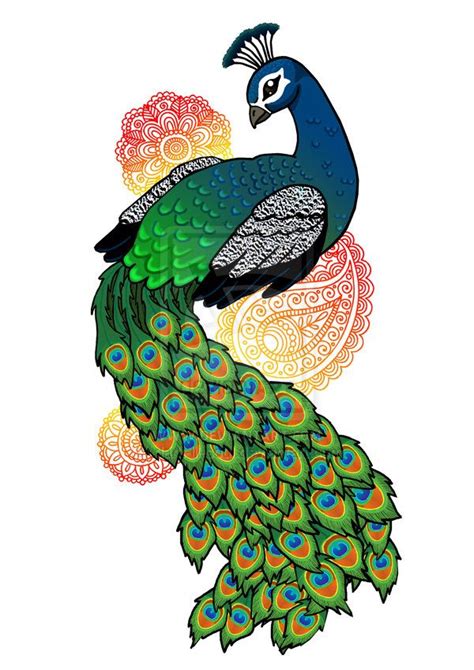 Simple Colorful Peacock Drawing Free Download On Clipartmag