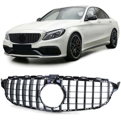 Calandre Look Panamericana Noir Brillant Pour Mercedes Classe C W