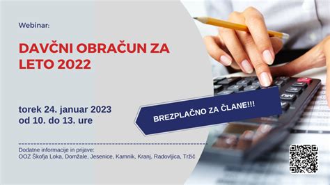 Spletni Seminar Dav Ni Obra Un Za Leto Ooz Radovljica Obmo Na