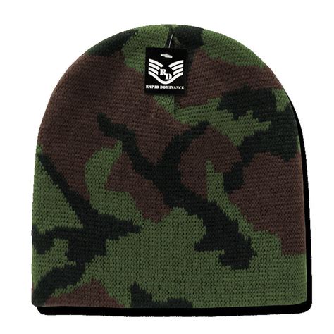 Rapid Dominance Woodland Military Camouflage Camo Beanie Beanies