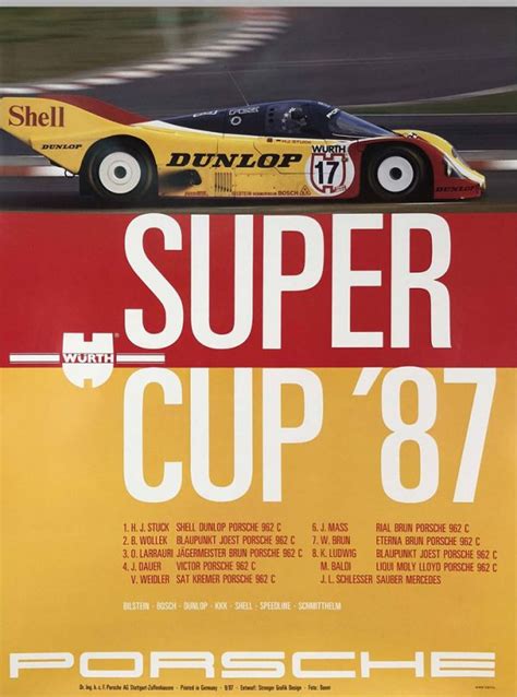 Collector Studio Fine Automotive Memorabilia 1987 Porsche Super Cup