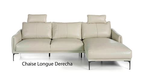 Sof Con Chaise Longue Piel Y Acero Otranto