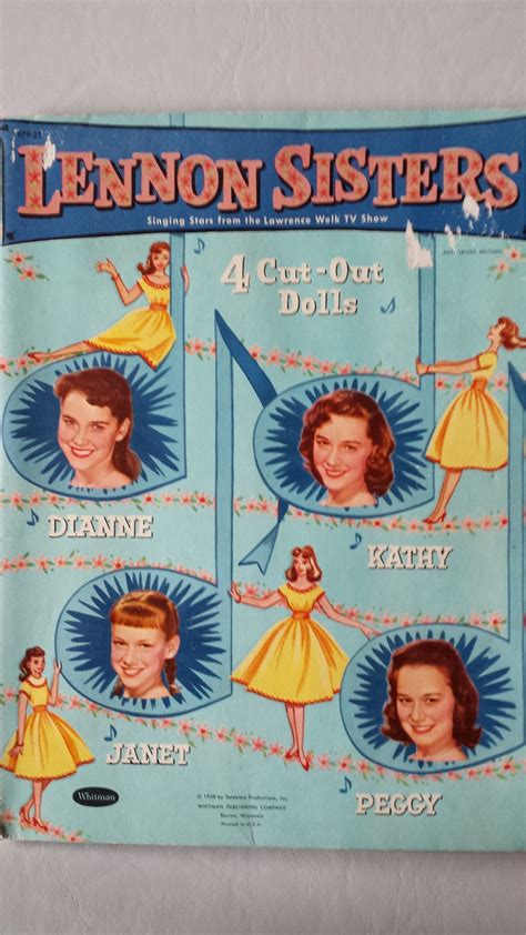 Lennon Sisters Paper Dolls 1958 All Four Sisters Original Etsy