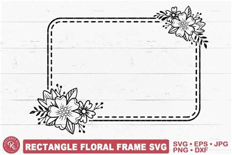 Rectangle Frame Svg Wedding Monogram Flower