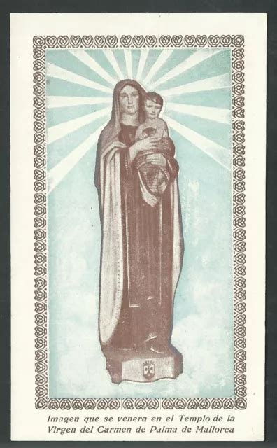 Estampa De La Virgen Del Carmen Andachtsbild Santino Holy Card Santini