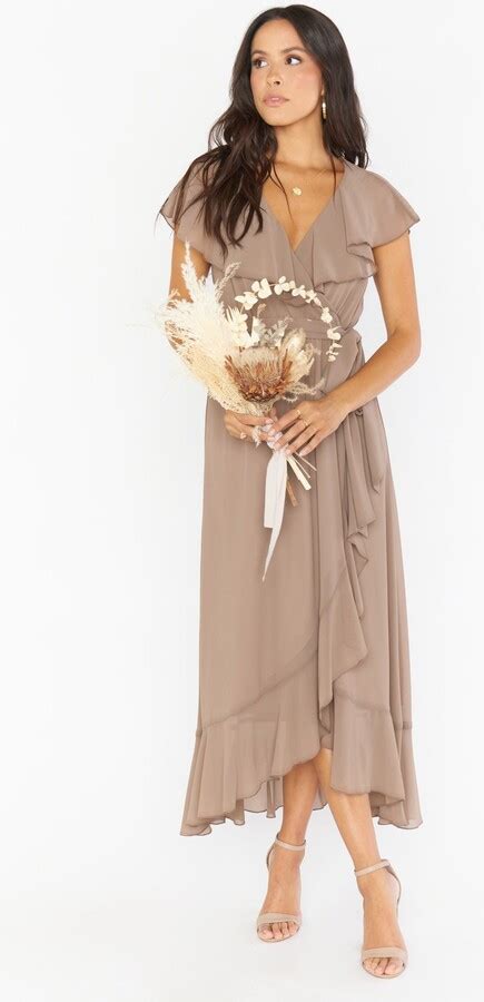 Show Me Your Mumu Jess Ruffle Midi Dress Dune Chiffon Shopstyle