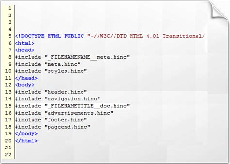 html compiler die include direktive