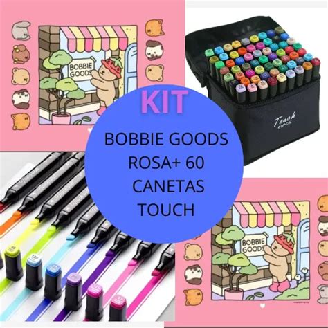 Bobbie Goods Dos Rosa - Livro De Colorir Bobbie Goods Rosa + 60 Cores Marcador Touch | Frete grátis