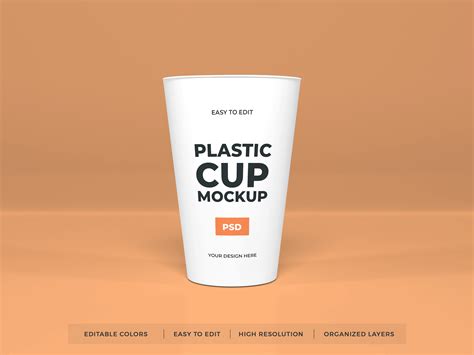 Realistic Plastic Cup Mockup Psd Illustration Par Dendysign · Creative