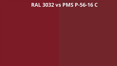 Ral 3032 Vs Pms P 56 16 C Ral Colour Chart Uk