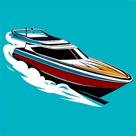 Premium Vector High Speed Motor Boat Sailing In Sea Vector Illustration