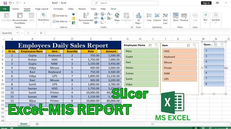 How To Create Mis Report In Excel Using Slicer Mis Report In Excel