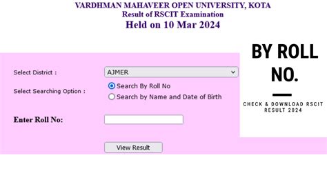 Vmou Rscit Result 2024 Easy Check Score And Download Result