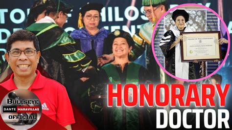 FL Lisa Marcos Ginawaran Ng HONORARY DOCTORATE Leni Robredo Hindi