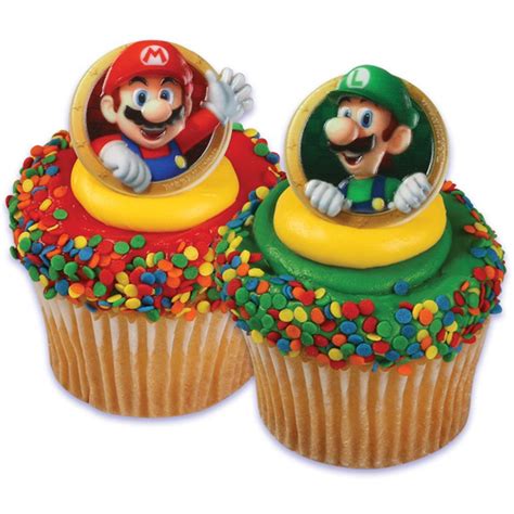 Mario Cupcake Toppers Party City Louis Dempsey Bruidstaart