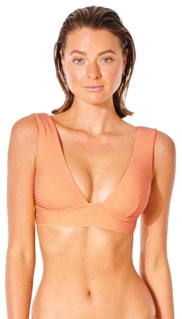 Rip Curl Premium Surf Deep V Bikini Top Orange