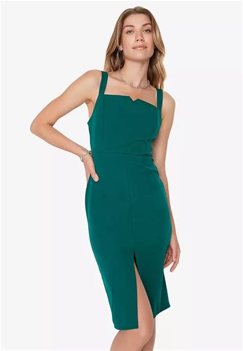 Jual Trendyol Pencil Midi Dress Original 2024 Zalora Indonesia