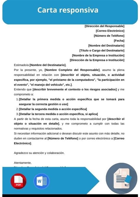 Carta Responsiva Hospitalaria Word Pdf