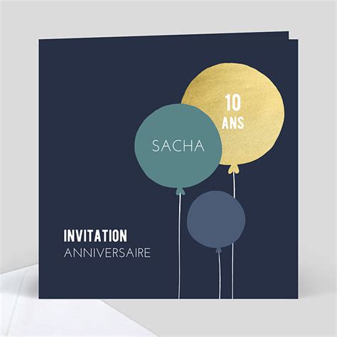 Carte Invitation Anniversaire Pretty Ballons Popcarte