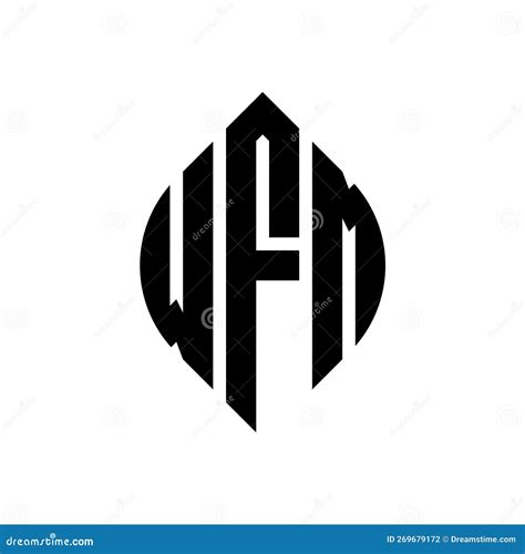 WFM Circle Letter Logo Design With Circle And Ellipse Shape. WFM
