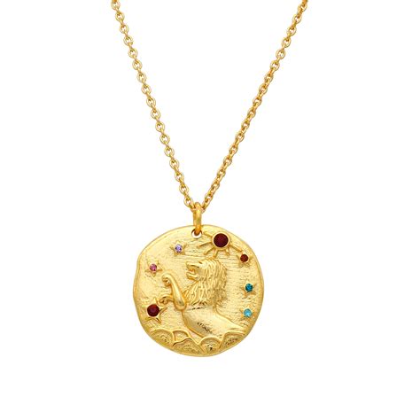 Zodiac Pendant Necklace Constellation Horoscope 18k Gold Vermeil