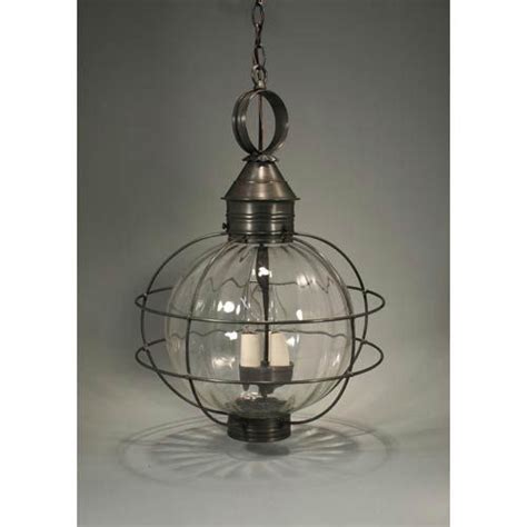 Northeast Lantern Onion Dark Brass Three-Light Outdoor Pendant with ...