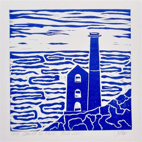 Cornish Tin Mine Square Print, Art Print by Jess Harrington, Wychwood Art