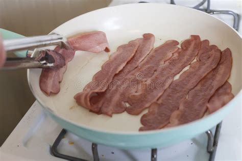 Frying Bacon Stock Image Image Of Habits Plate Fatty 98759593