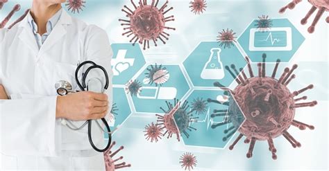 Digital Illustration Of A Doctor Holding A Stethoscope Over Macro ...