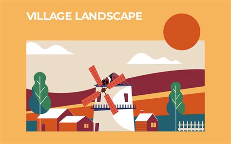 Village flat illustration 20298047 Vector Art at Vecteezy