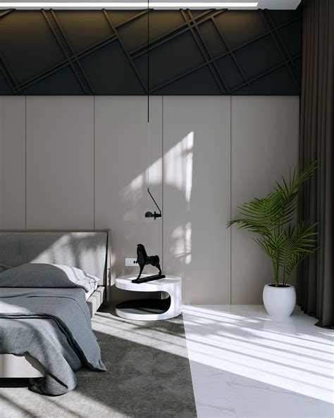 Modern Villa bedroom interior 02 on Behance