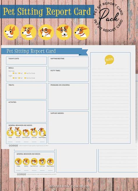 4 Pet Sitting Report Card Templates