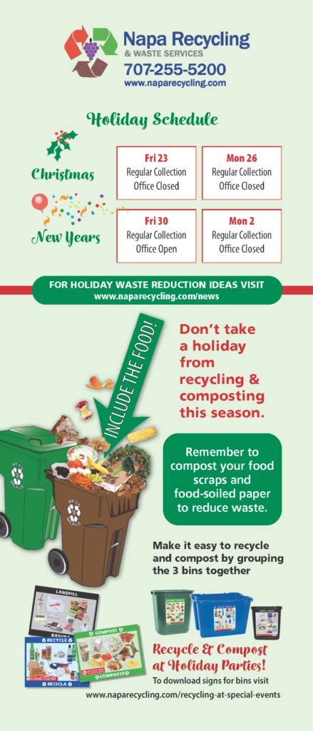 Holiday Schedule - Napa Recycling and Waste Services