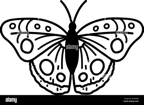 Hand Drawn Doodle Butterfly Vector Sketch Illustration Black Outline