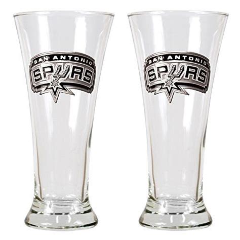 Nba San Antonio Spurs Pilsner Glass Set 2 Piece 19 Ounce Clear