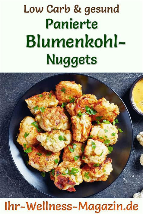 Panierte Blumenkohl Nuggets Gesundes Vegetarisches Low Carb Rezept