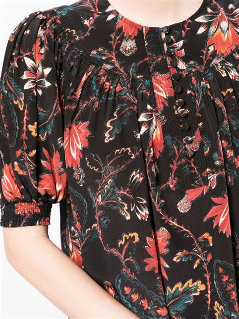 Ulla Johnson Dina Puff Sleeve Silk Blouse Farfetch