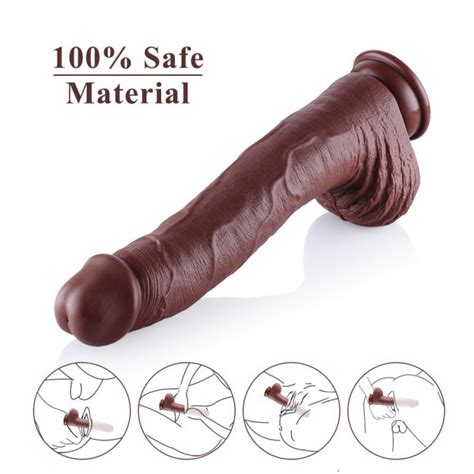 Hismith Hsa Monster Series Huge Silicone Dildo Kliclok Brown Cm